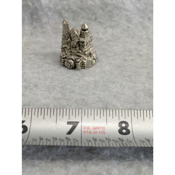 Miniature Pewter Medieval Fantasy Castle‎ Fortress Tower Figurine - Picture 3 of 7